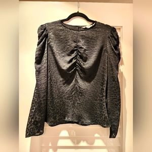 & Other Stories long sleeved black leopard print top